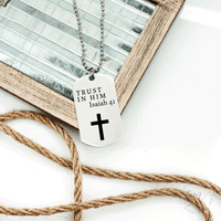 Thumbnail for Dog Tag Bible Verse Necklace