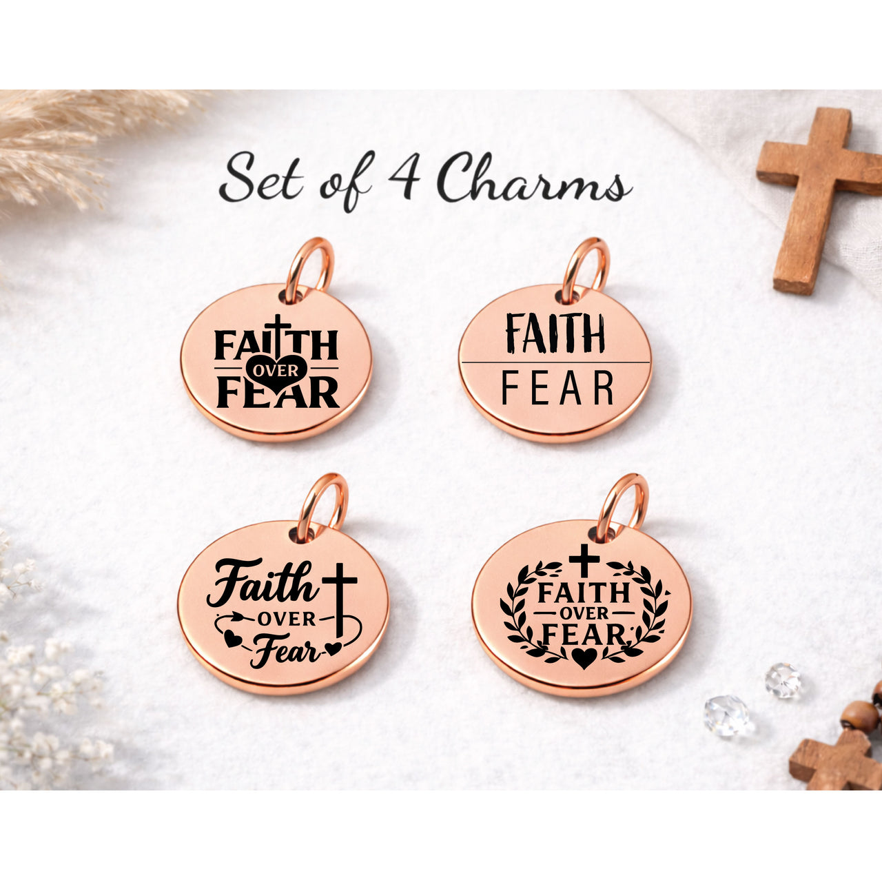 Faith Over Fear Charm Set