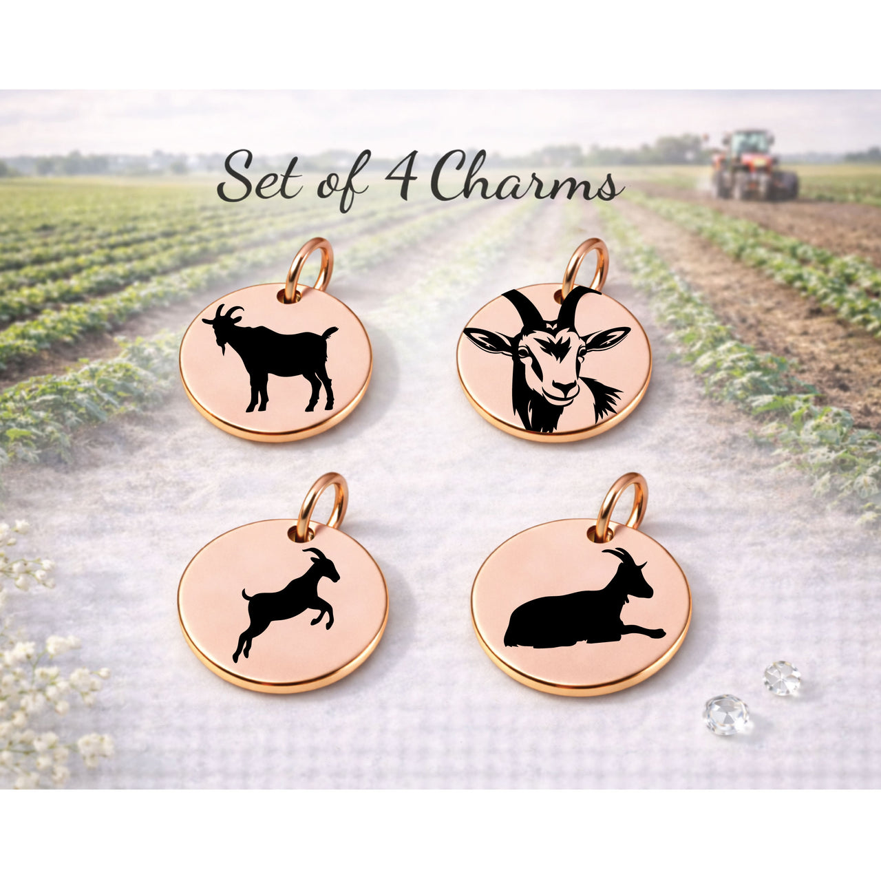 Farm Goat Charm Set