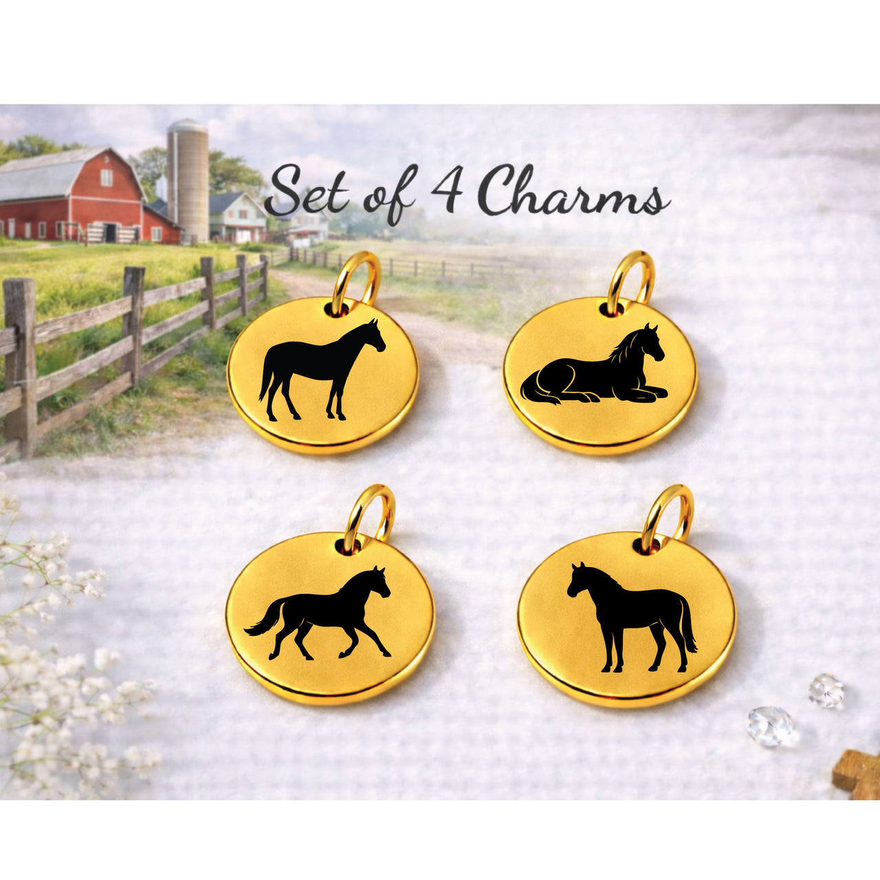 Farm Horse Charm Set