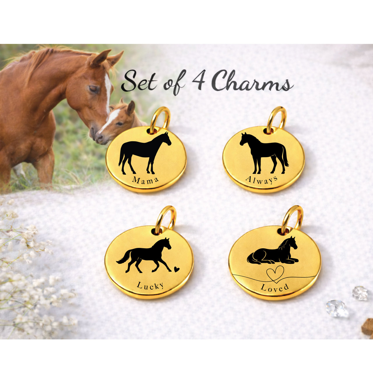 Mama Horse Charm Set