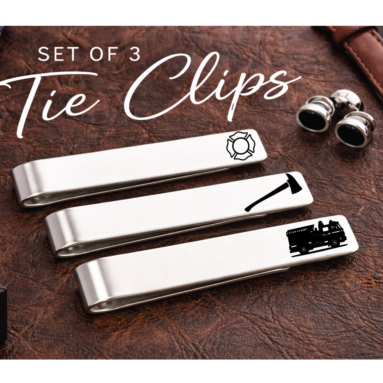 Firefighter Tie Clip Set of 3
