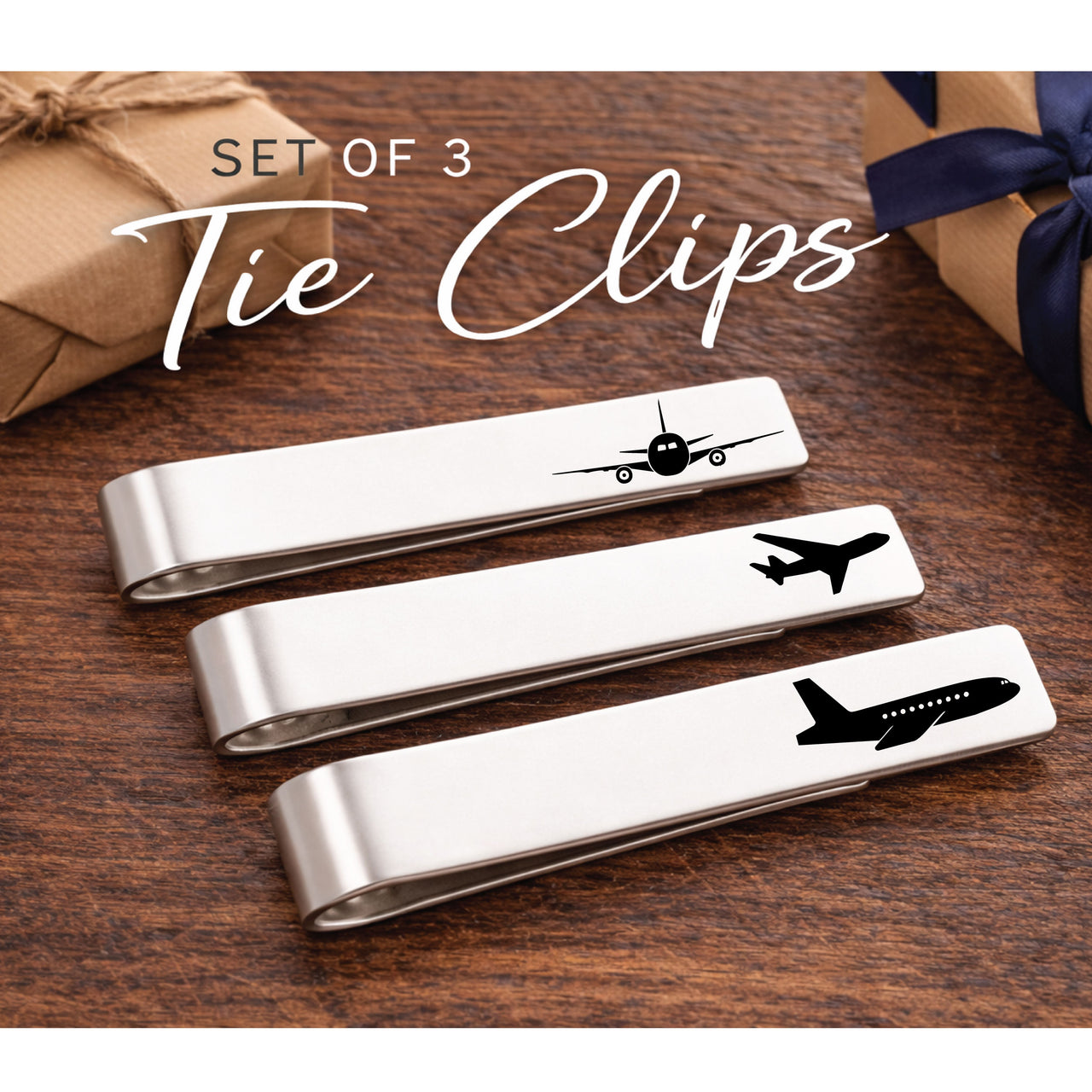 Commercial Pilot Tie Clip Set of 3