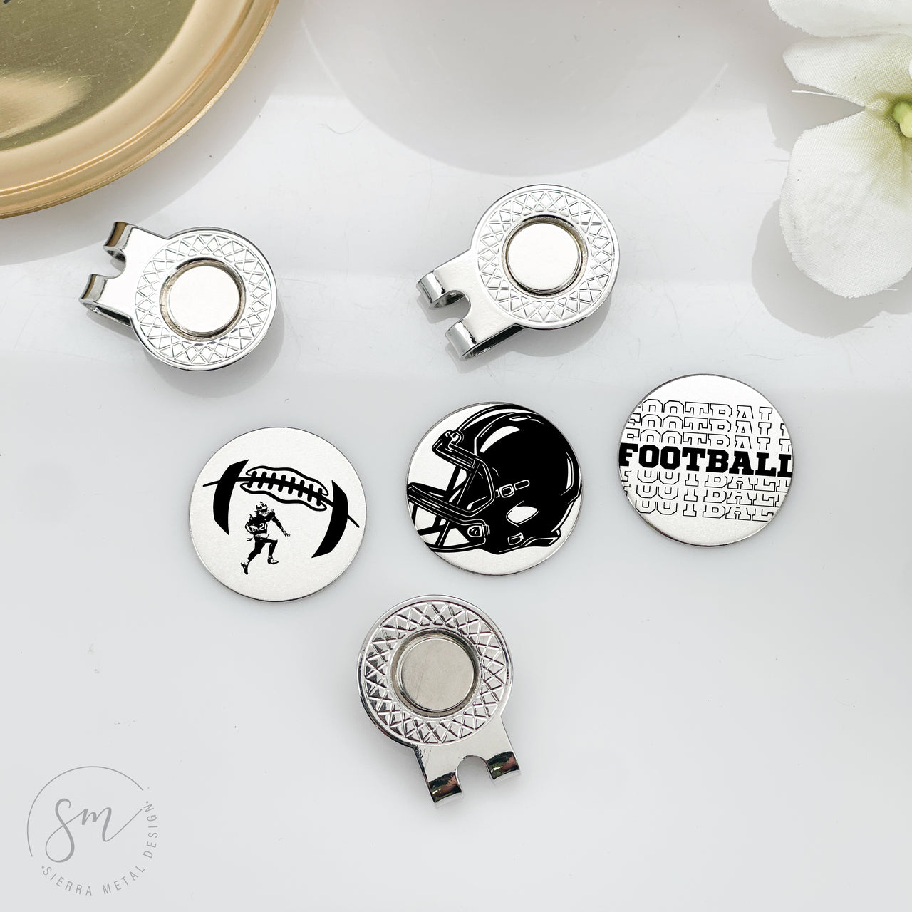 Football Golf Ball Marker Set of 3