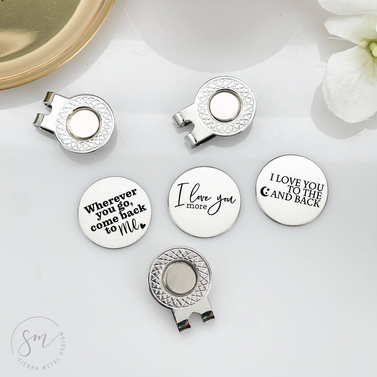 “I Love You to the Moon and Back” Golf Ball Marker Set of 3