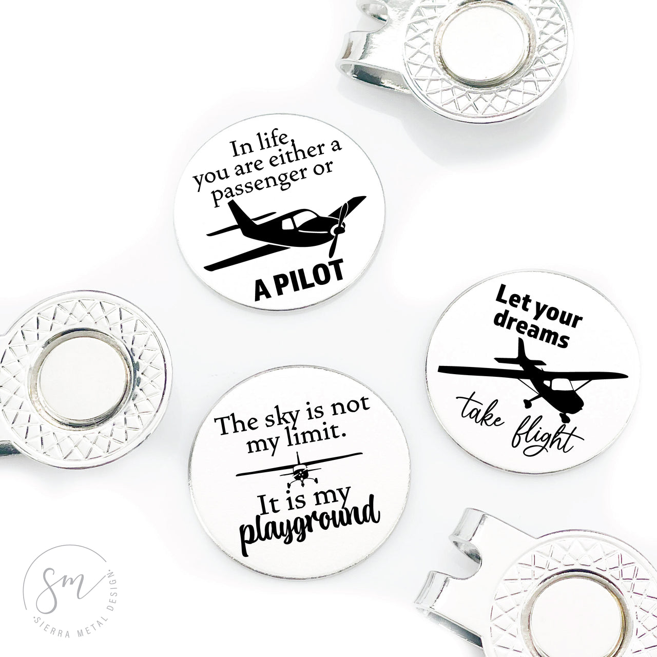 Small Plane Pilot Golf Ball Marker Set of 3