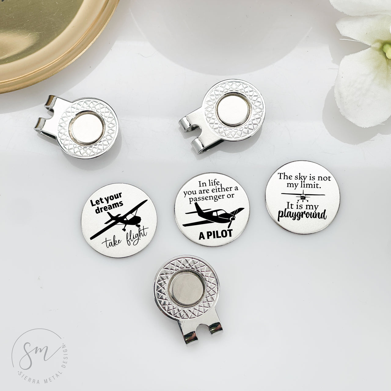 Small Plane Pilot Golf Ball Marker Set of 3