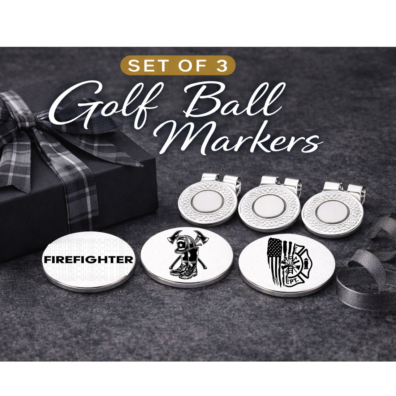 Firefighter Golf Ball Marker Set of 3