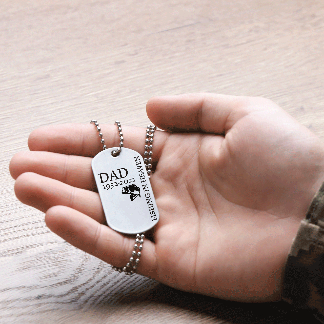 Dog Tag Fishing in Heaven Necklace