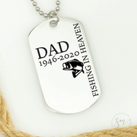 Thumbnail for Dog Tag Fishing in Heaven Necklace