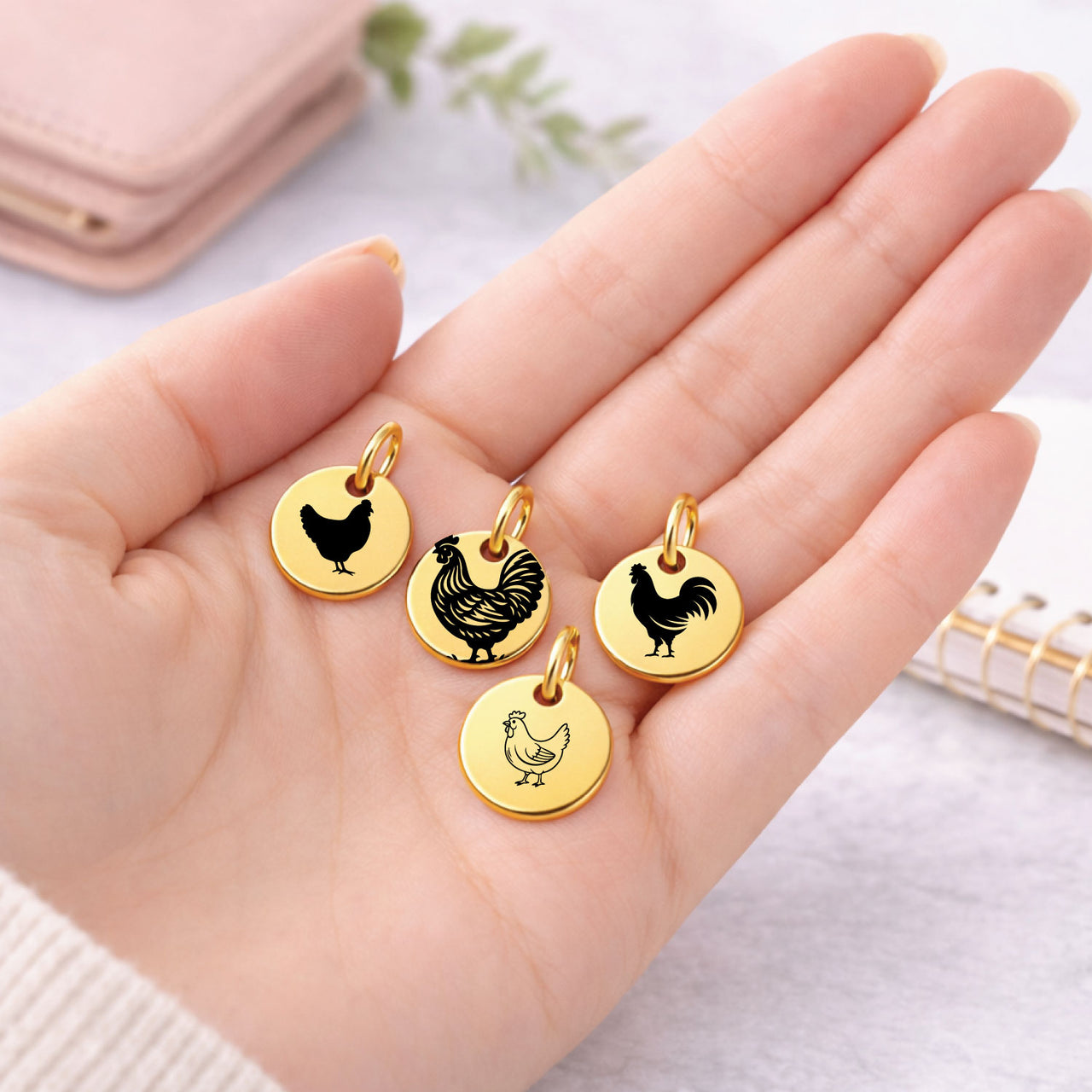 Farm Chicken Charm Set