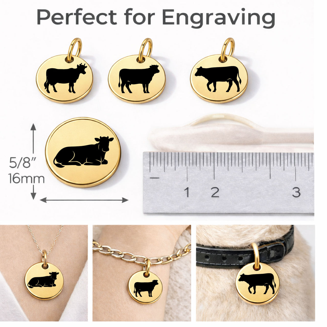 Farm Cow Charm Set