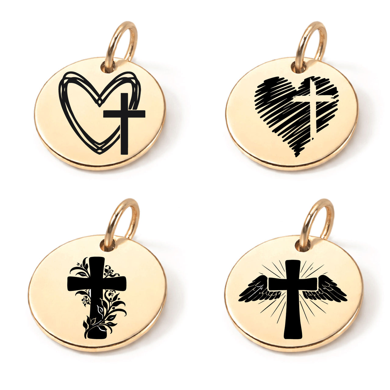 Cross Christian Charm Set