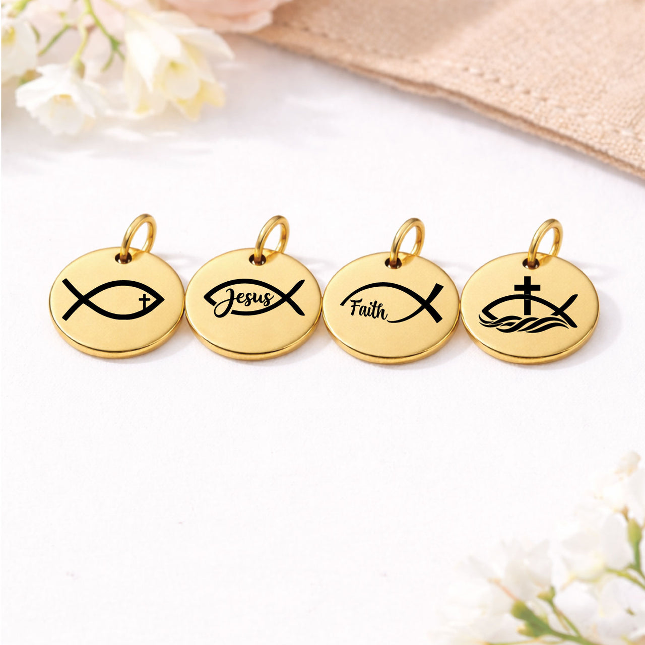 Jesus Fish (Ichthys) Charm Set