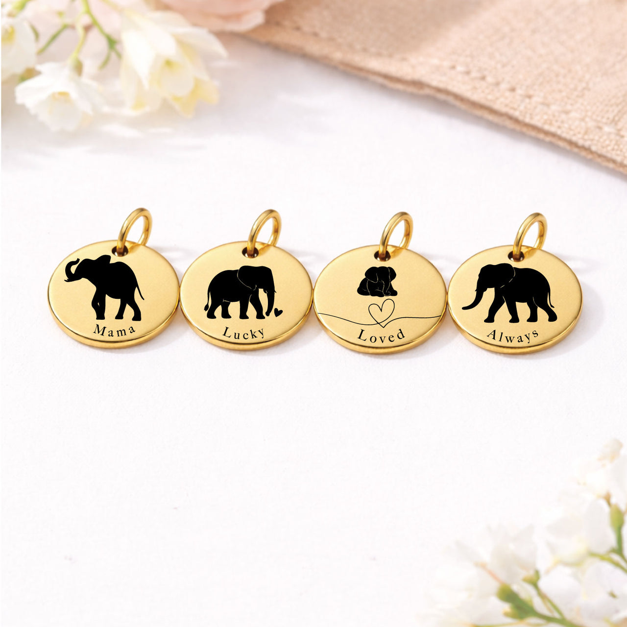 Mama Elephant Charm Set