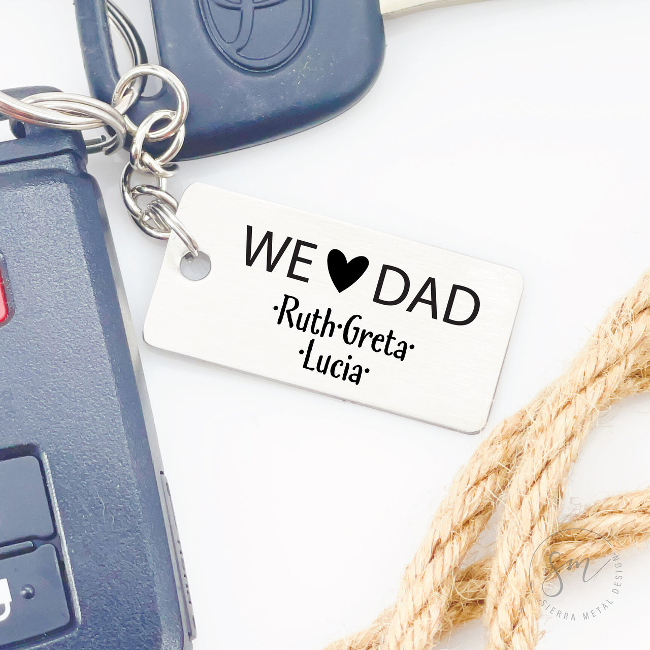 We Heart Dad Keychain