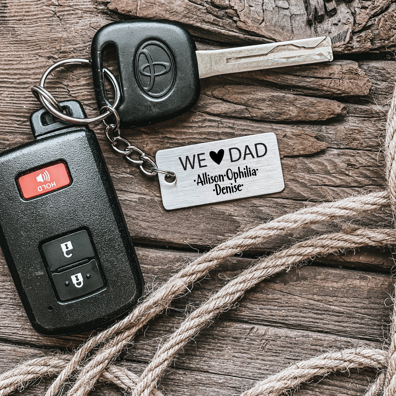 We Heart Dad Keychain