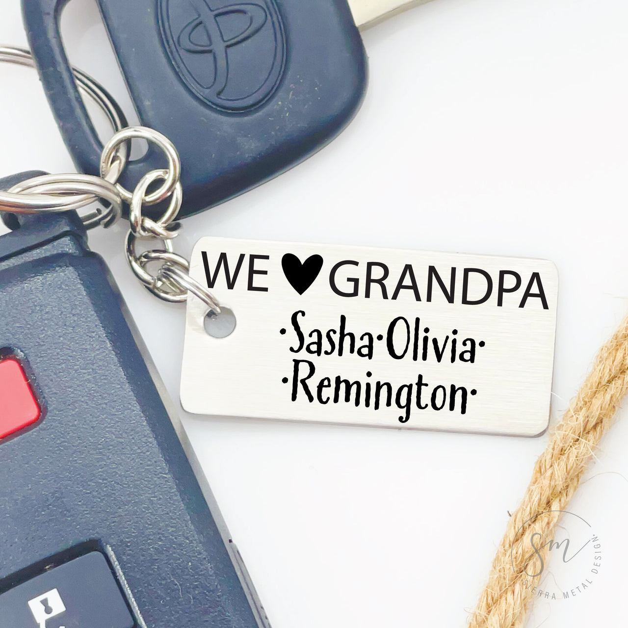 We Heart Grandpa Keychain