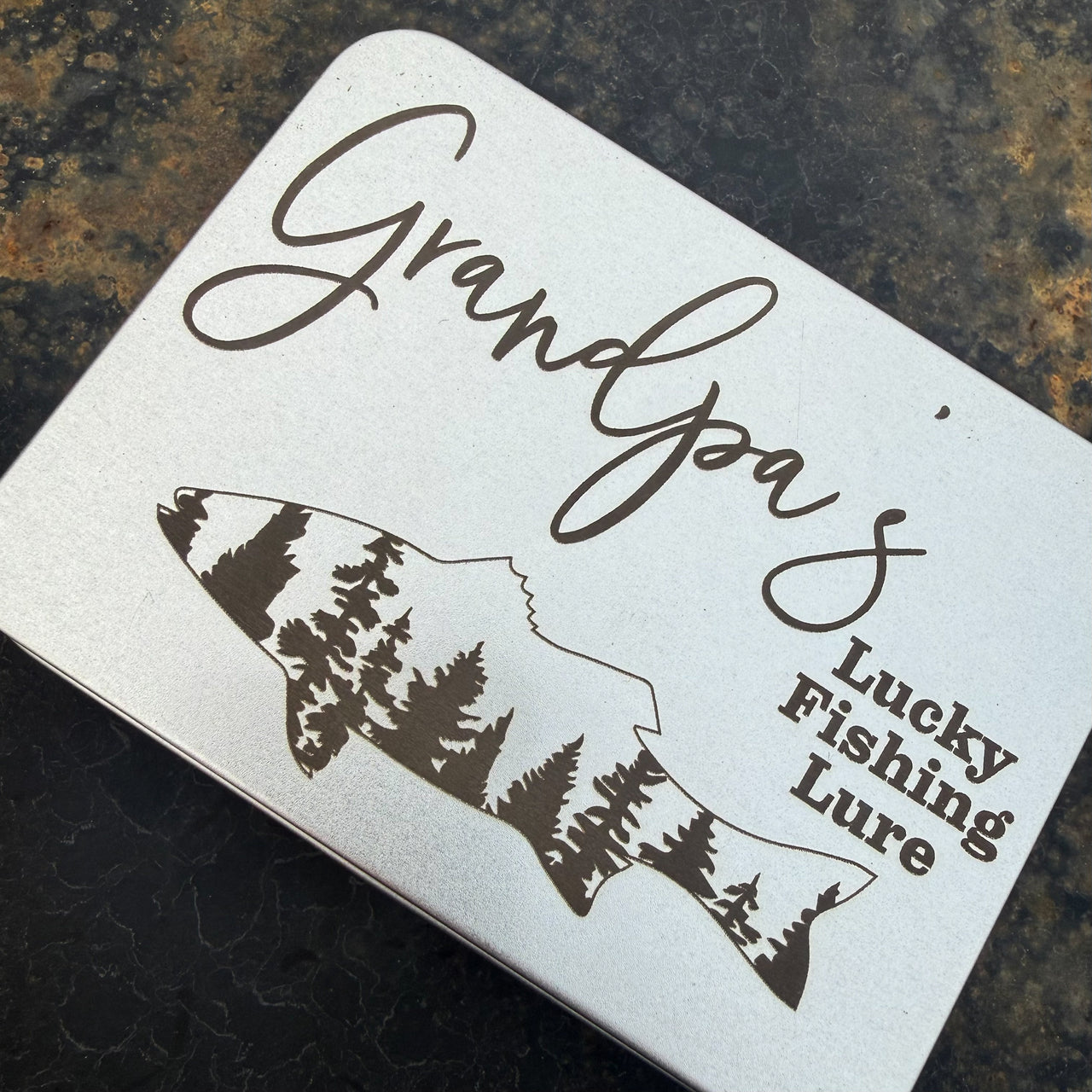 Huntsville Grandpa Fishing Lure + Tin