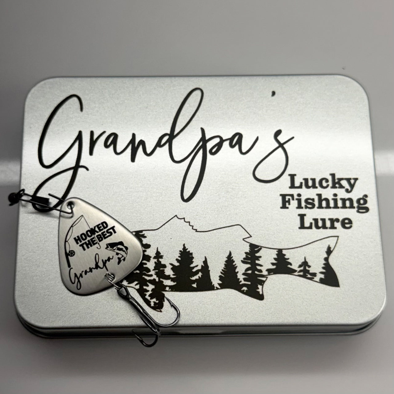 Huntsville Grandpa Fishing Lure + Tin