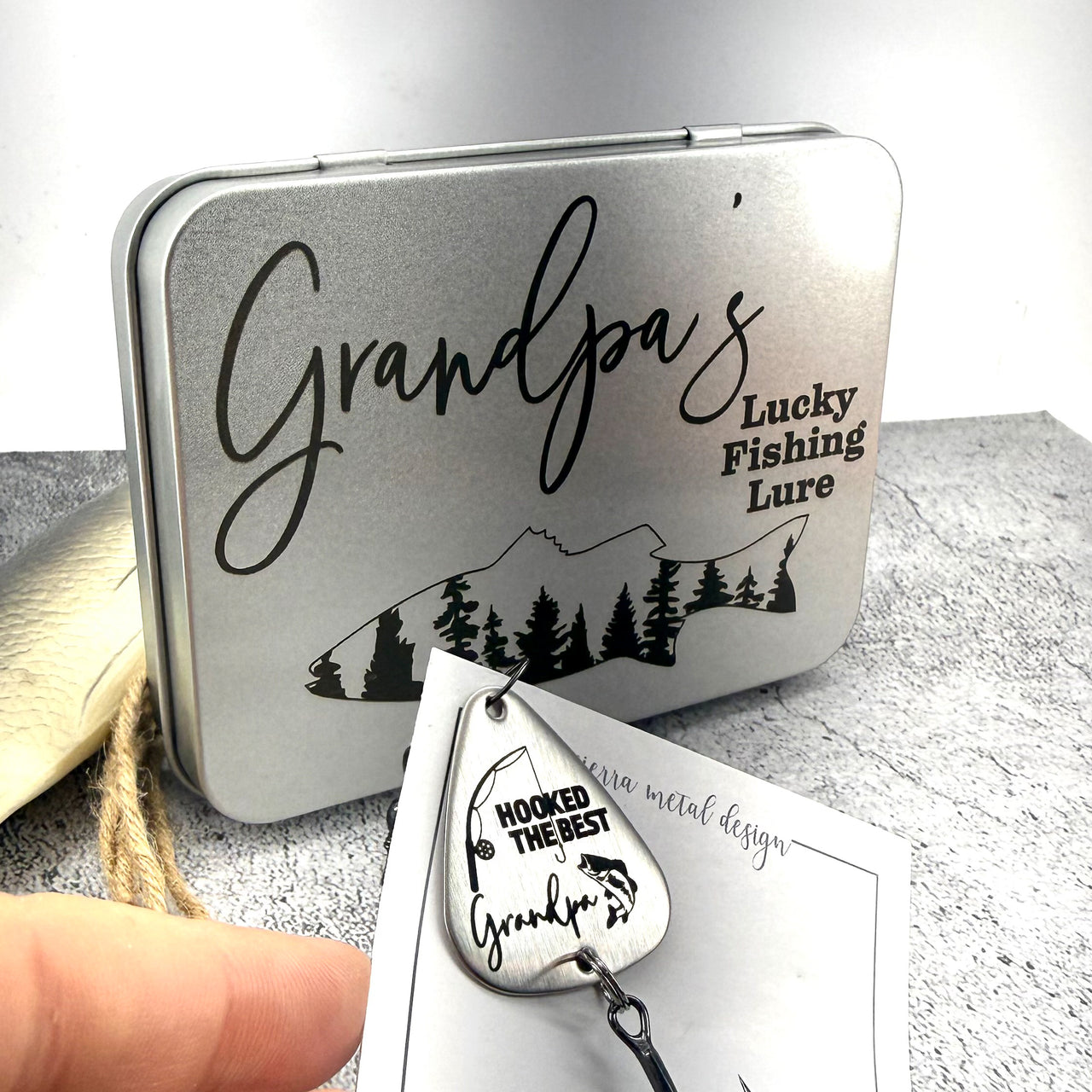 Huntsville Grandpa Fishing Lure + Tin