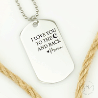 Thumbnail for Dog Tag I Love You To The Moon And Back Necklace