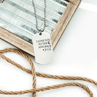 Thumbnail for Dog Tag I Love You To The Moon And Back Necklace