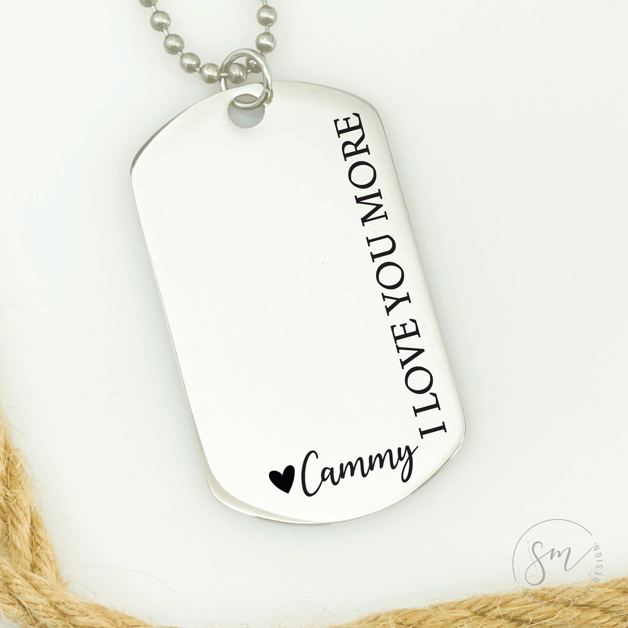 Dog Tag I Love You More Necklace