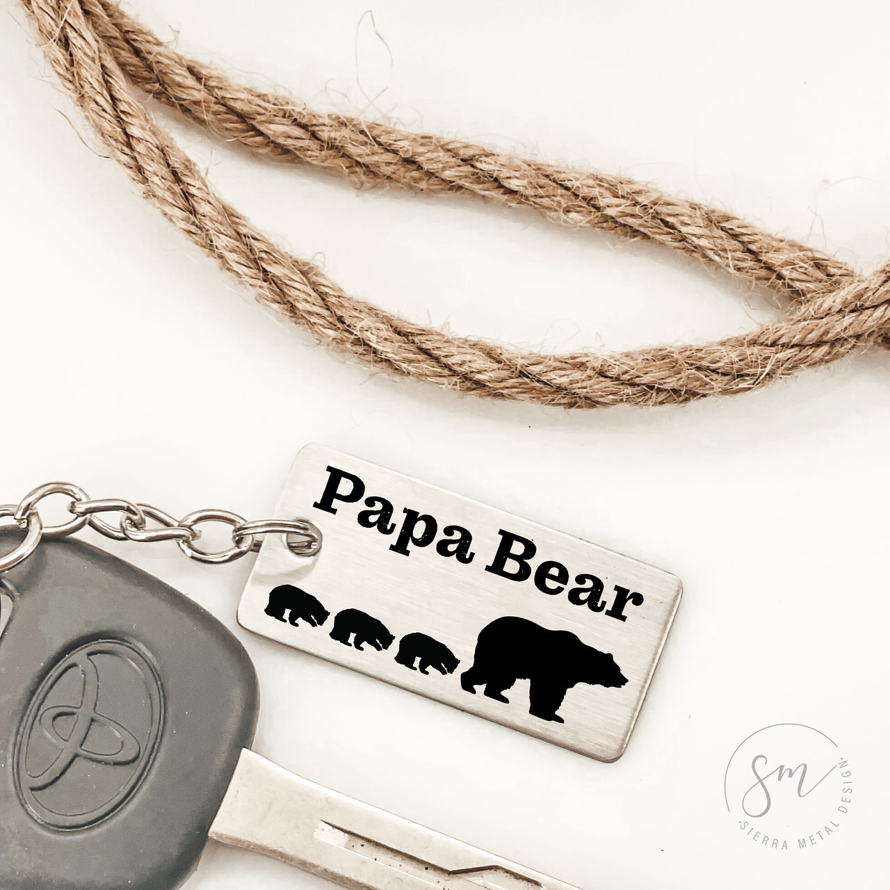 Papa Bear Keychain