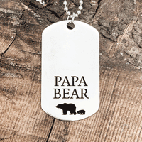 Thumbnail for Dog Tag Papa Bear Necklace
