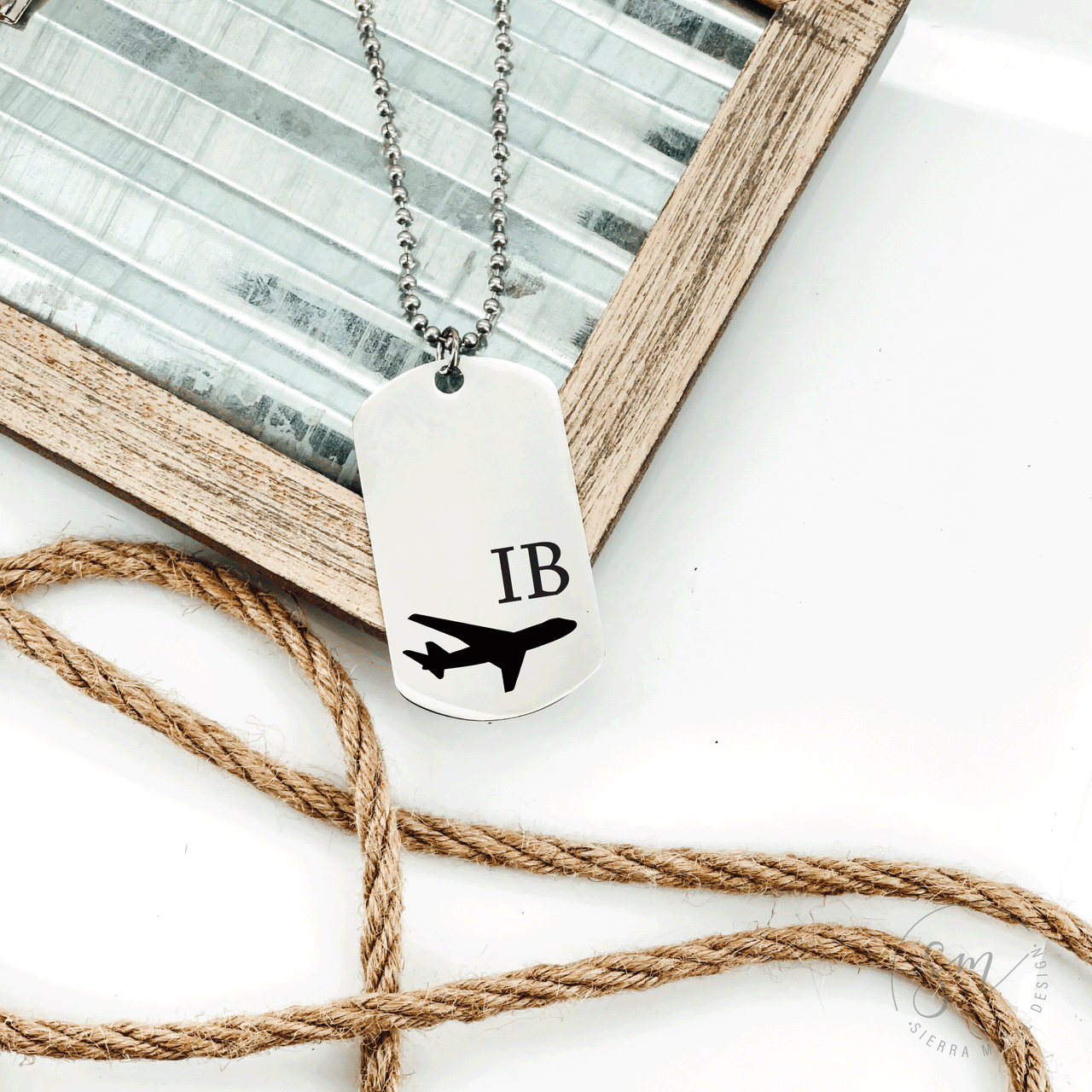 Dog Tag Airplane Necklace