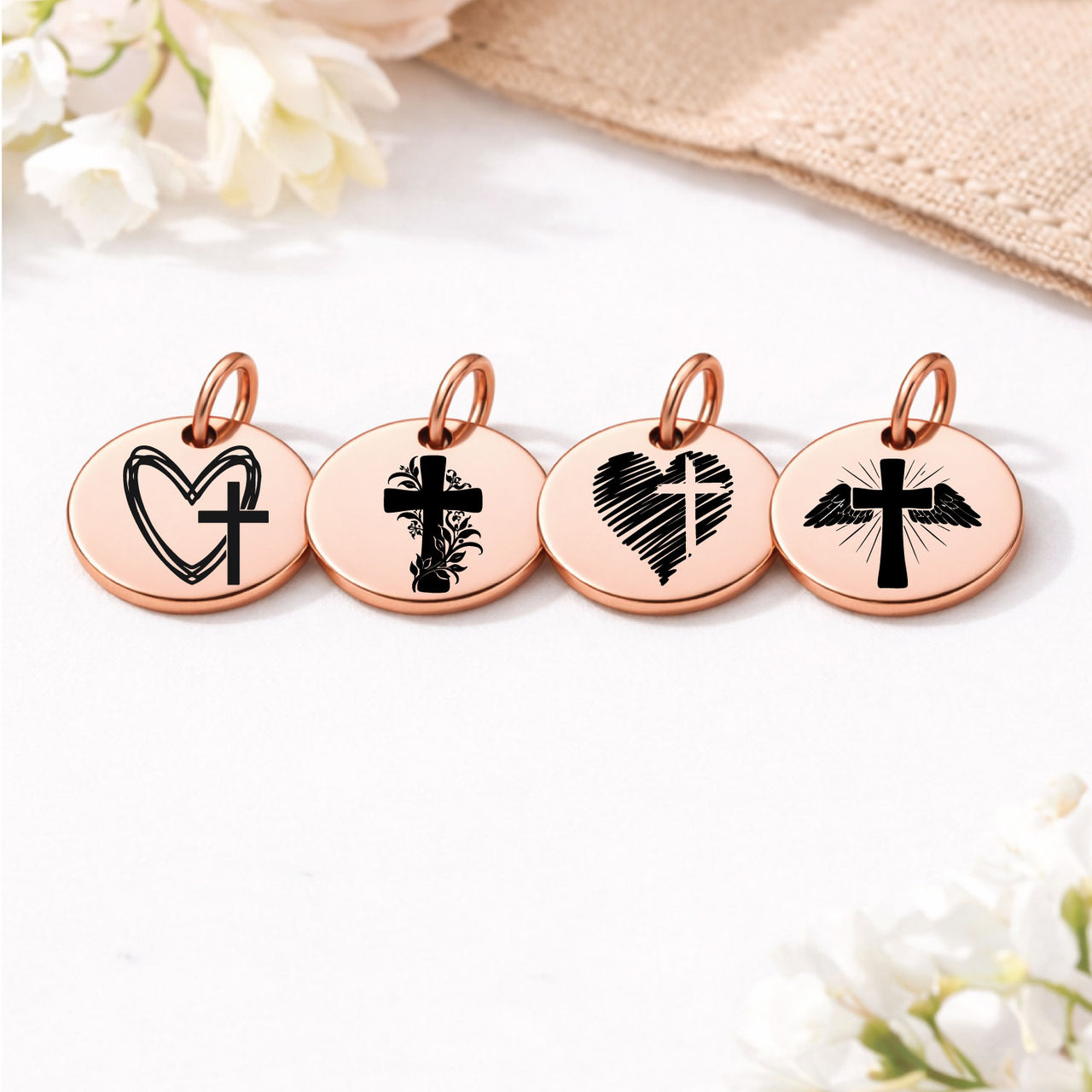 Cross Christian Charm Set