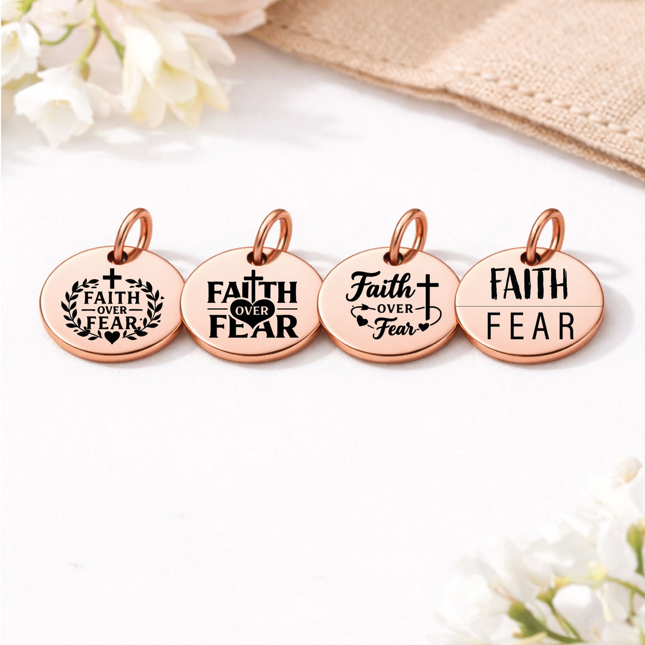 Faith Over Fear Charm Set