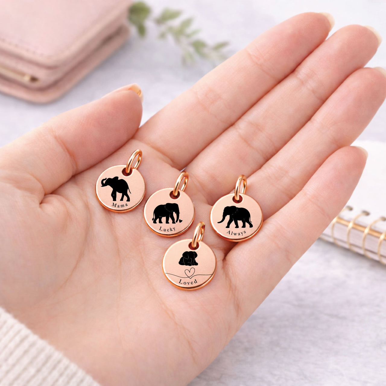 Mama Elephant Charm Set