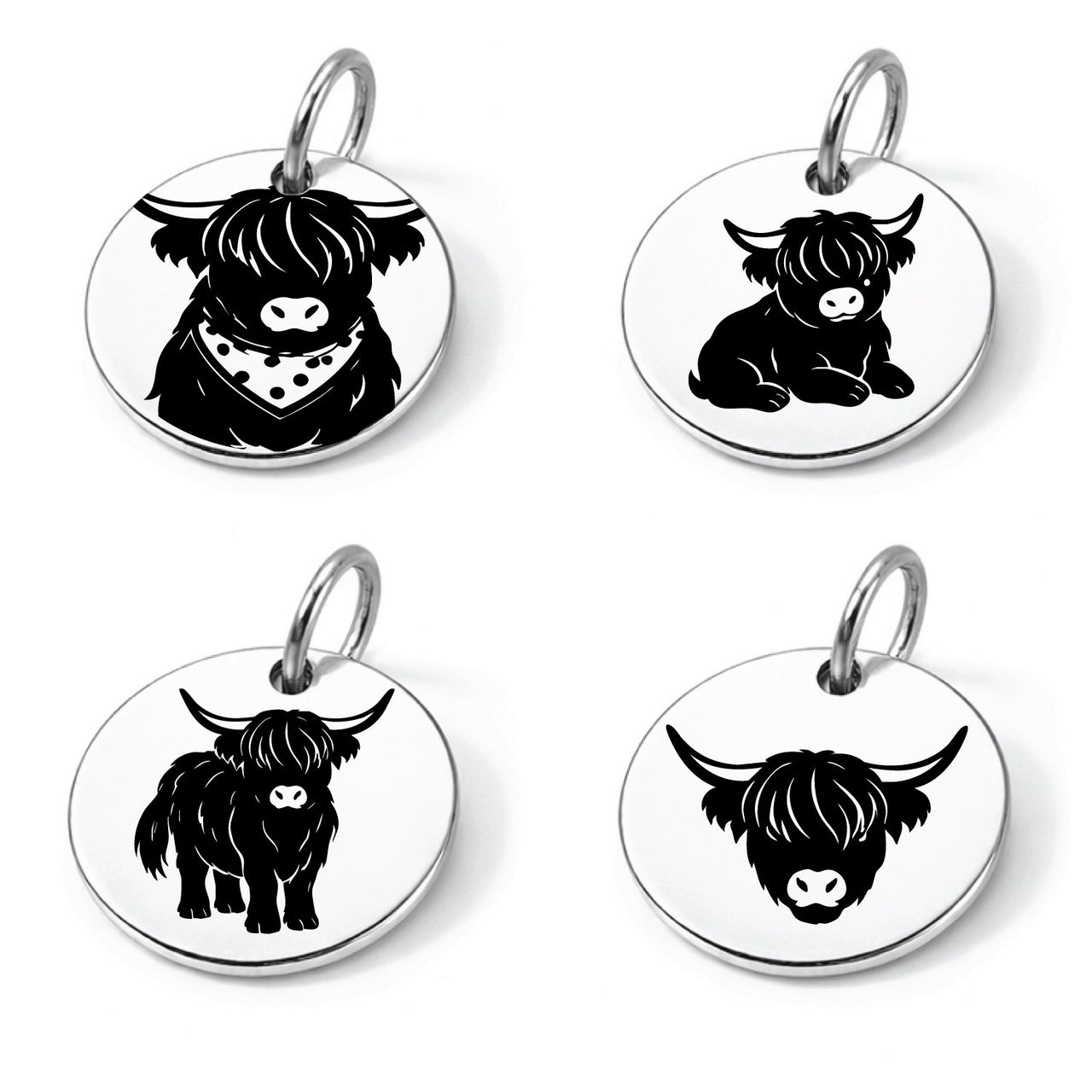 Farm Highland Cow Charm Set