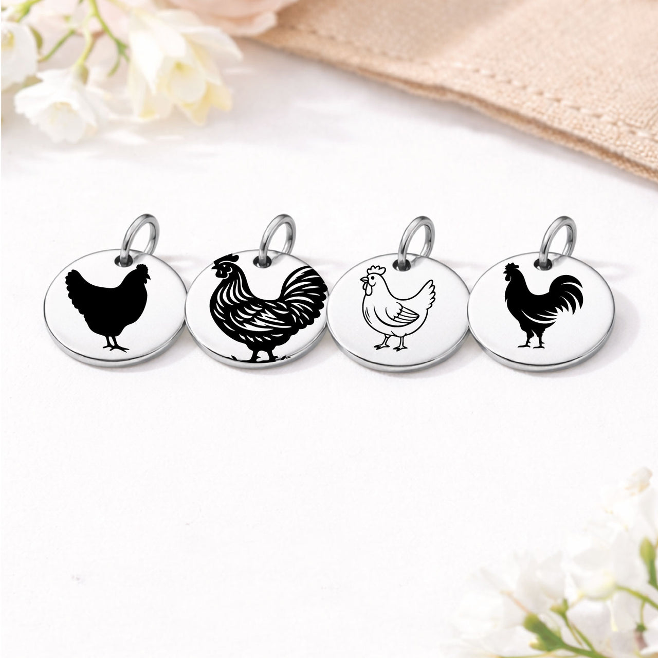Farm Chicken Charm Set