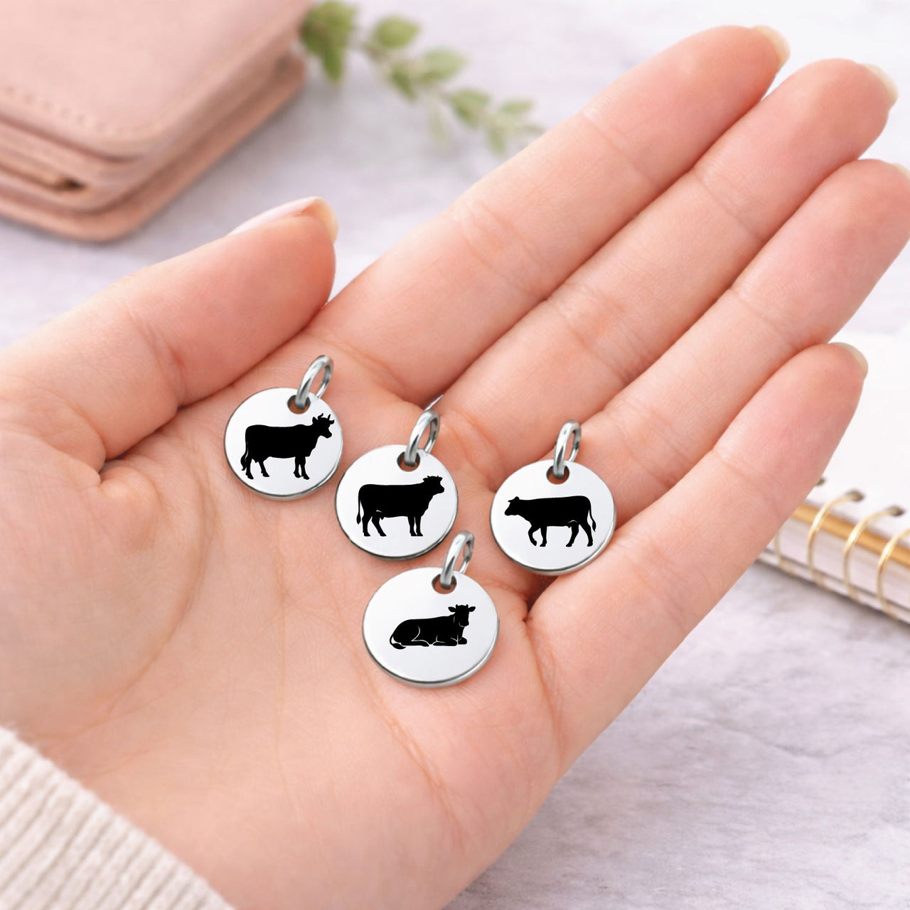 Farm Cow Charm Set