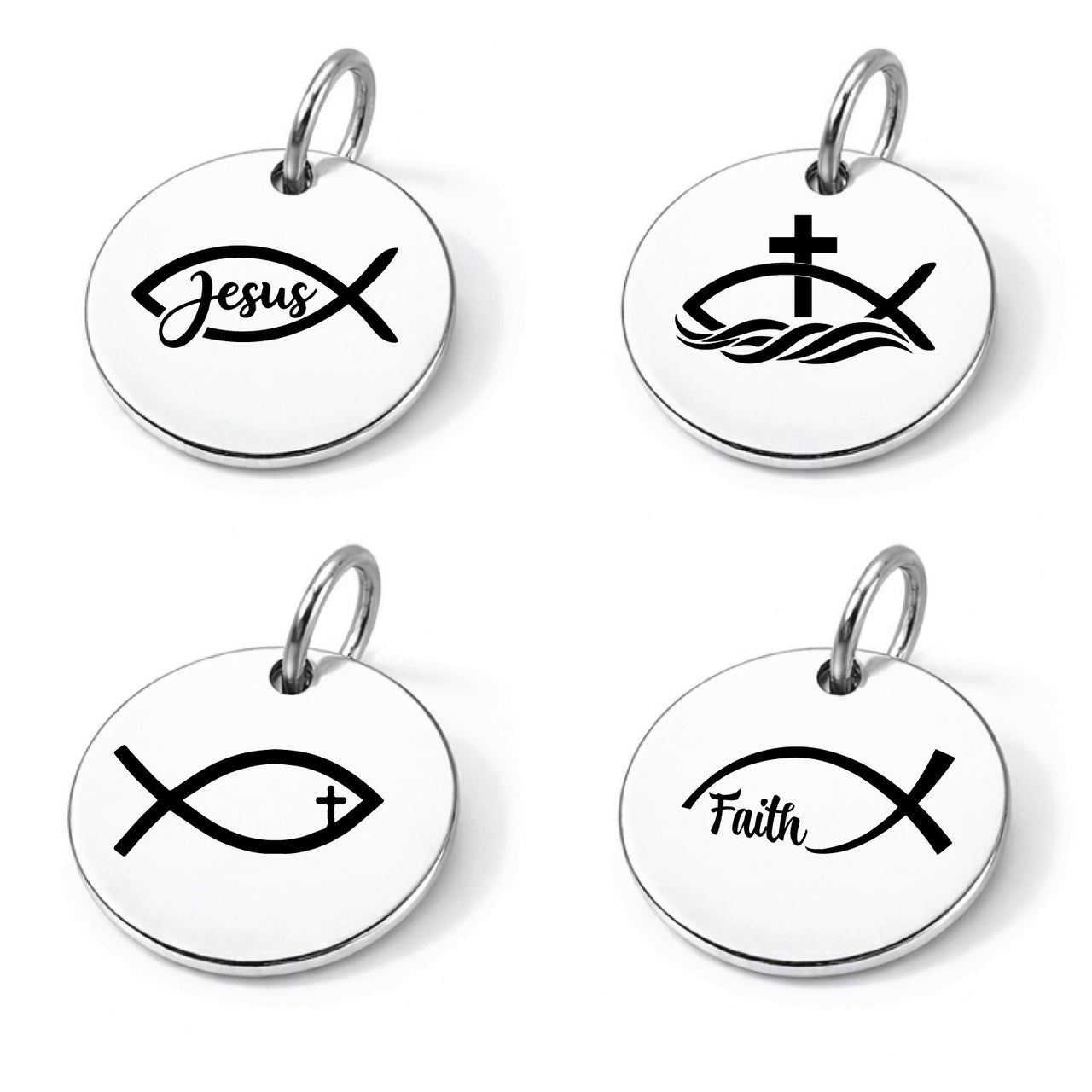 Jesus Fish (Ichthys) Charm Set