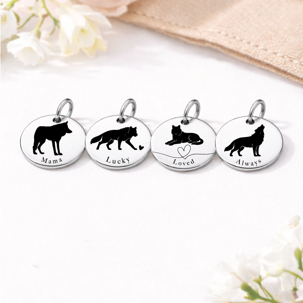 Mama Wolf Charm Set