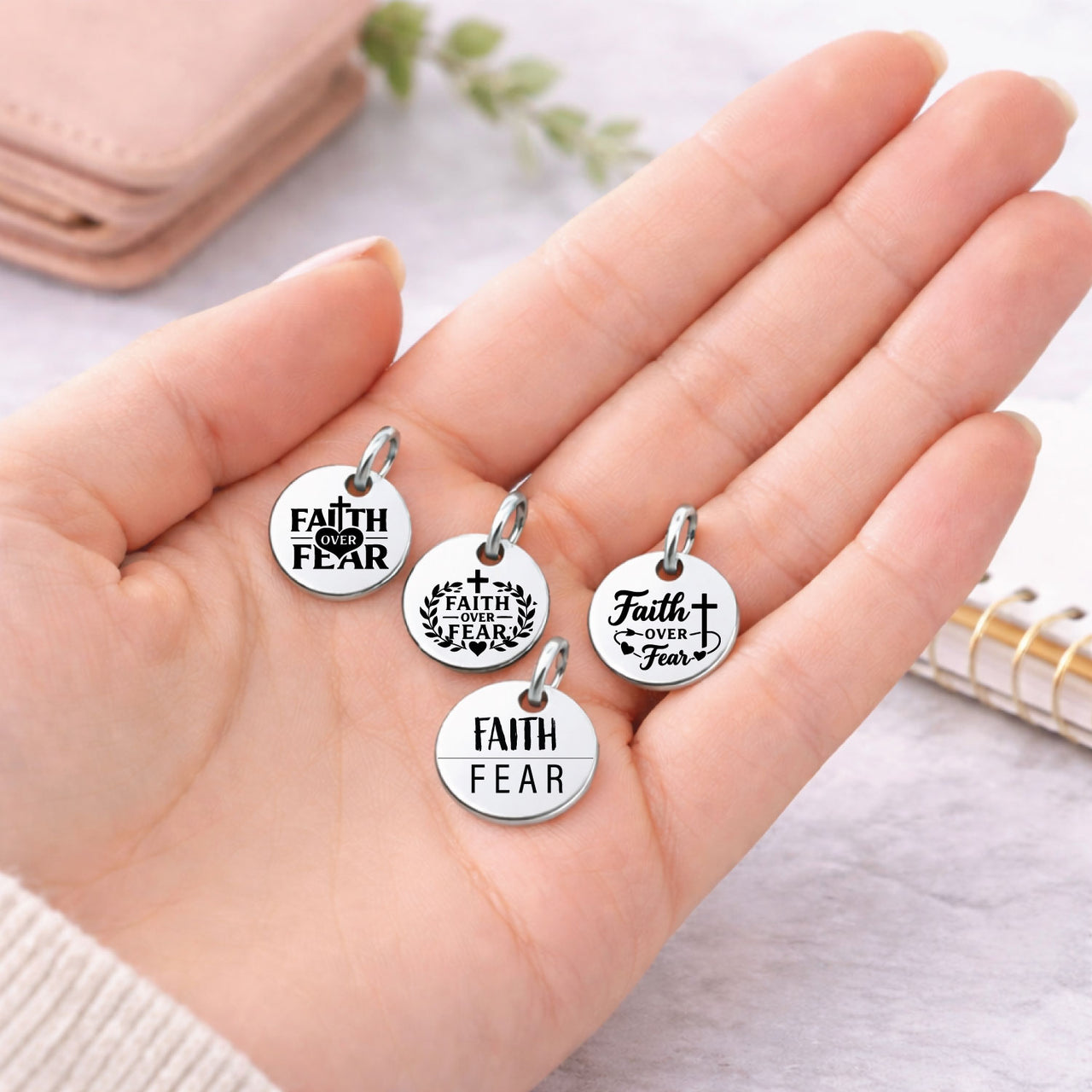 Faith Over Fear Charm Set