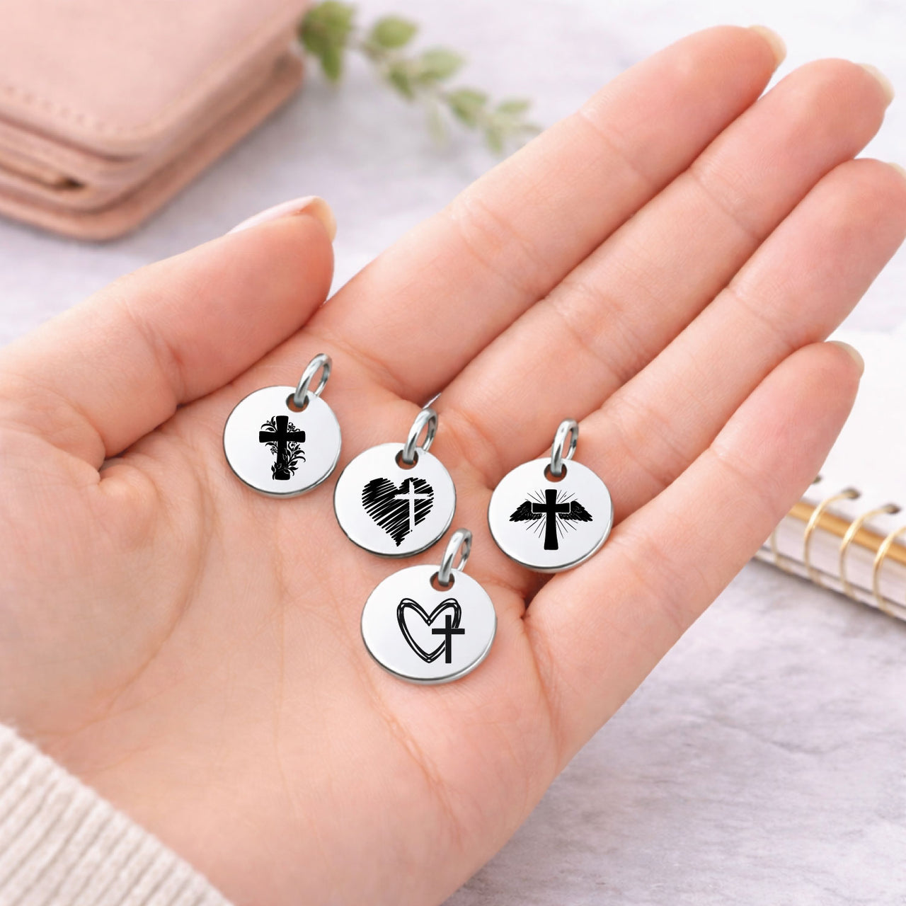Cross Christian Charm Set