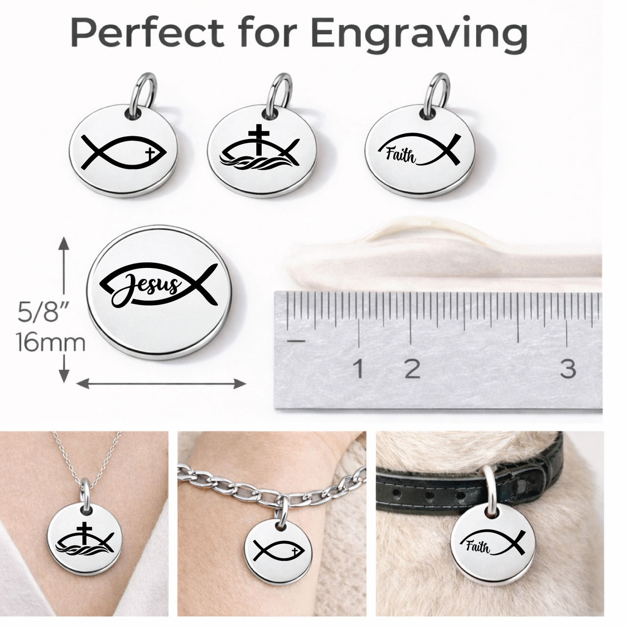 Jesus Fish (Ichthys) Charm Set