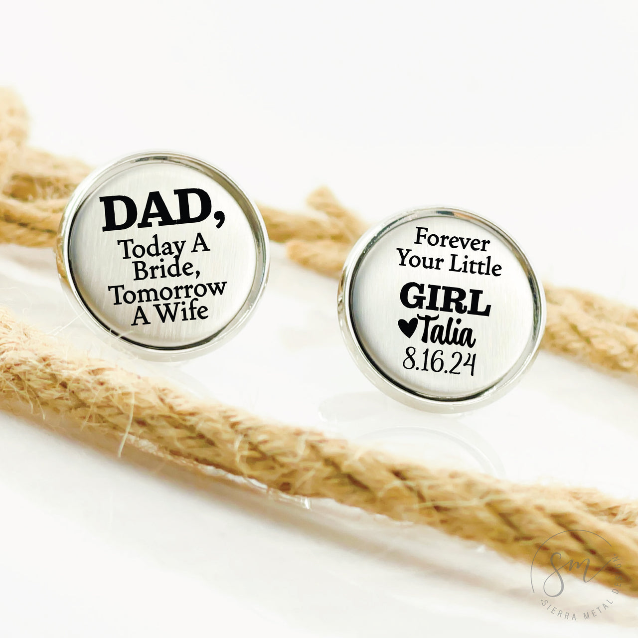 Today A Bride Tomorrow A Wife Forever Your Little Girl Cufflinks