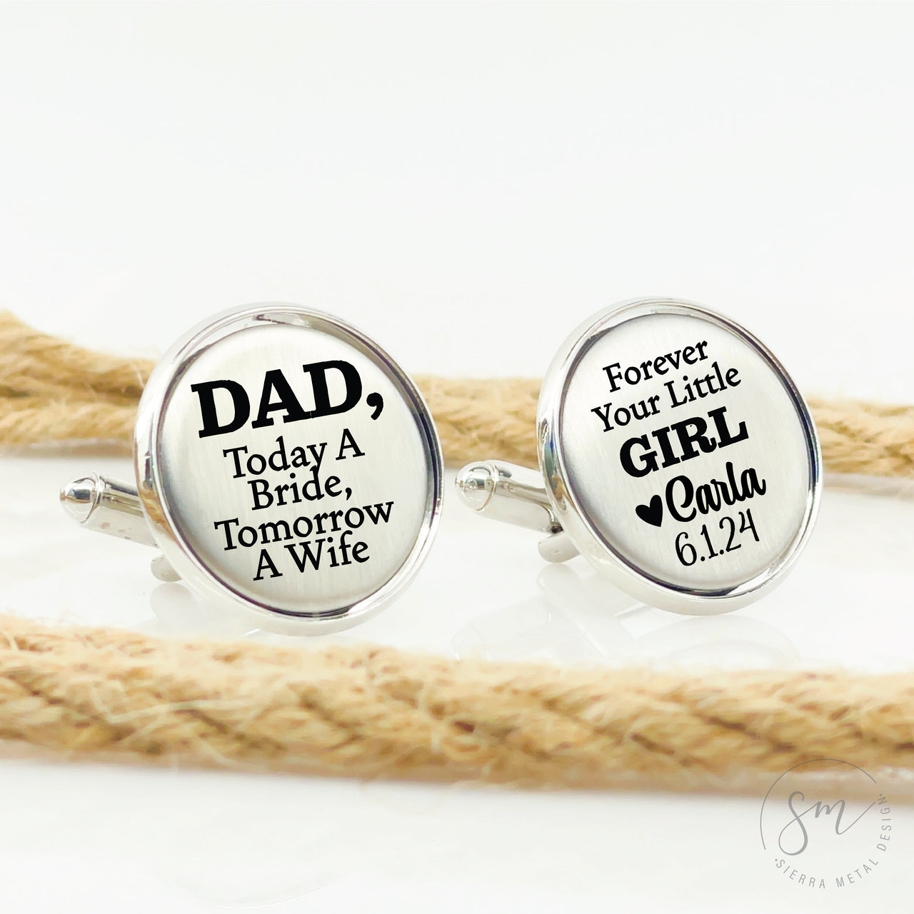 Today A Bride Tomorrow A Wife Forever Your Little Girl Cufflinks