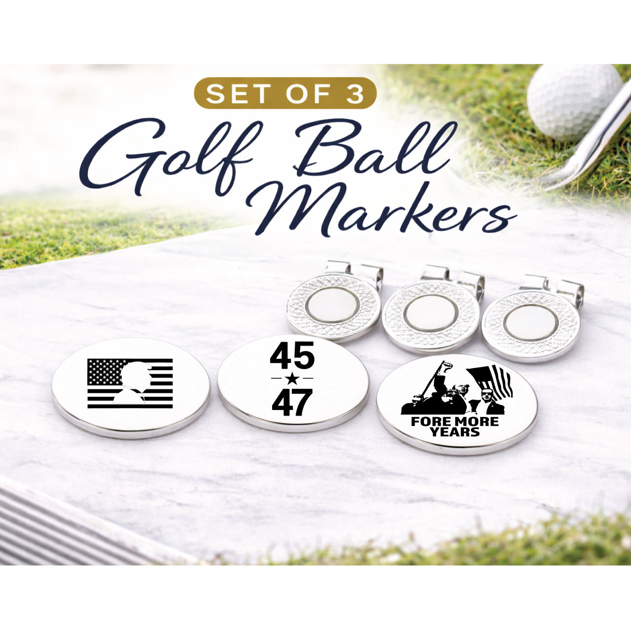 Trump Golf Ball Marker Set of 3