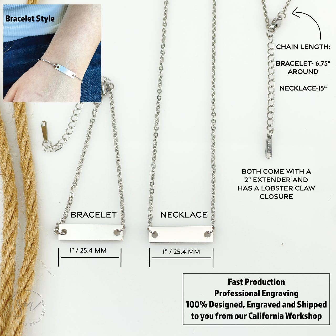 Custom Little Girl Necklace or Bracelet