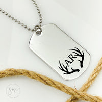 Thumbnail for Dog Tag Antlers Necklace