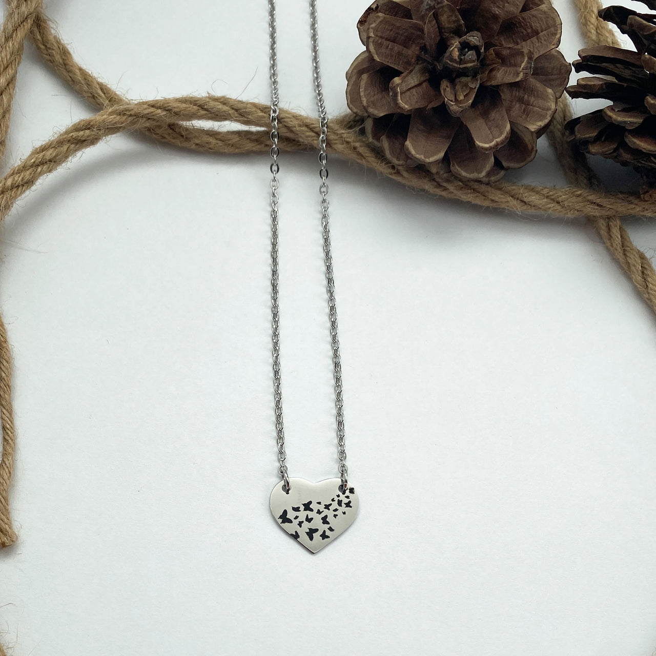Silver Butterfly Flurry Necklace