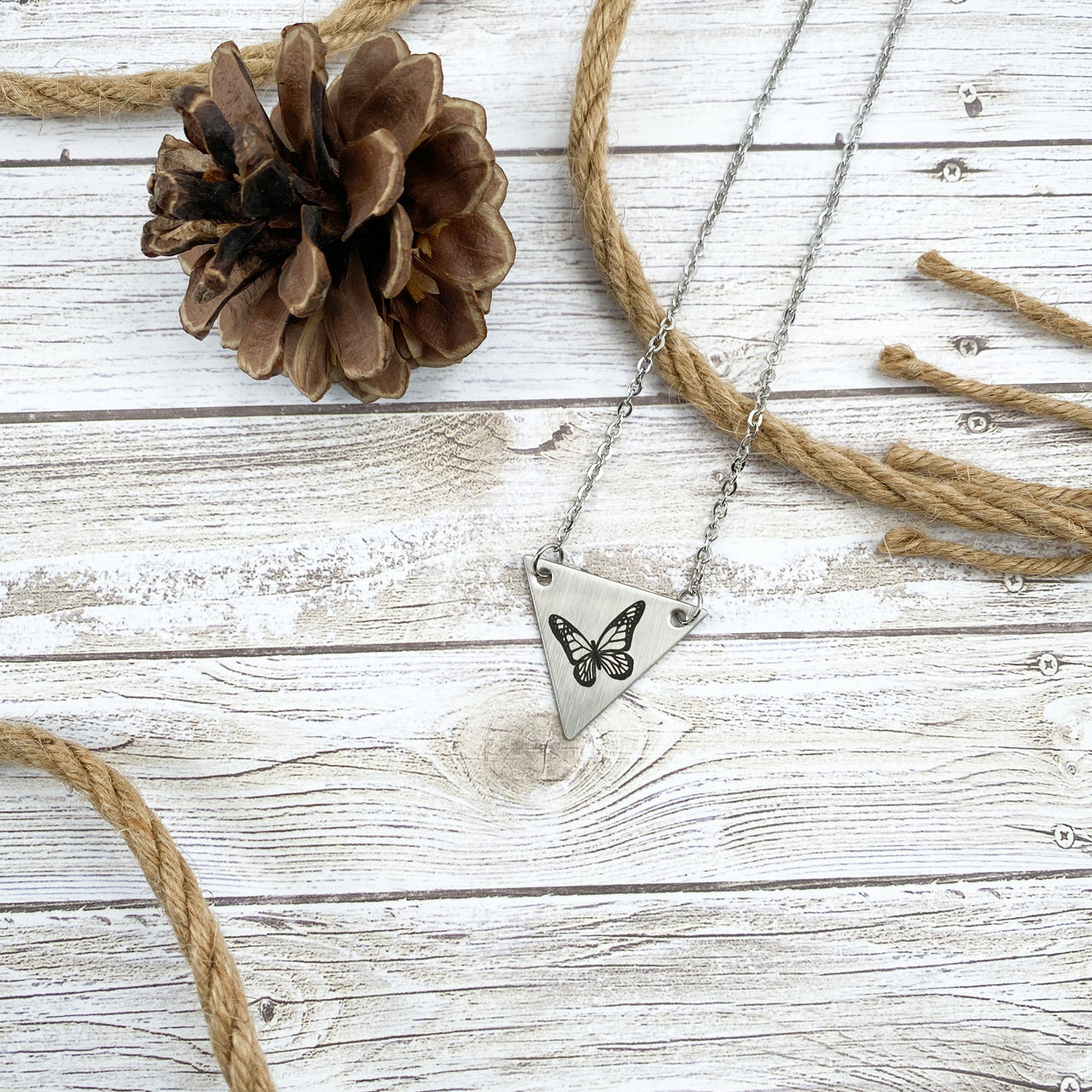 Triangle Butterfly Necklace