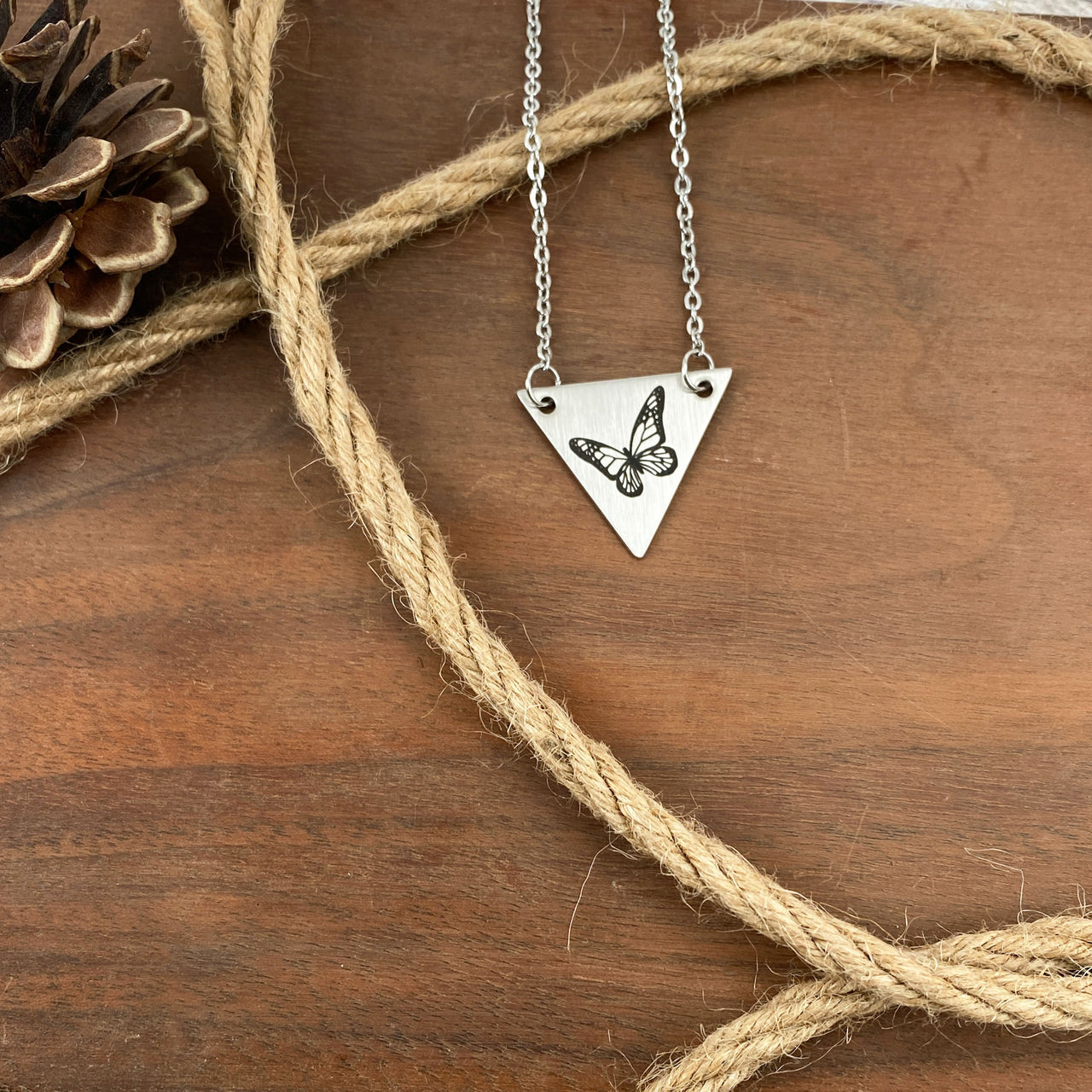 Triangle Butterfly Necklace